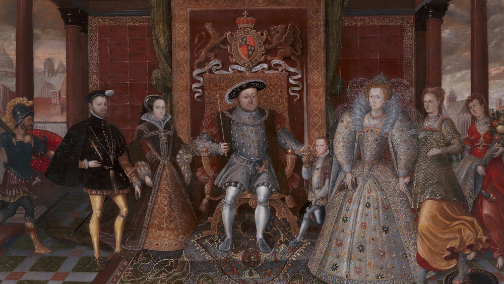 Tudor Succession Portrait with Henry VIII on throne