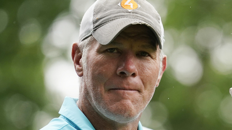 Brett Favre wearing hat