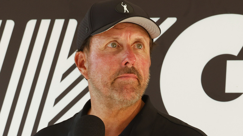 Phil Mickelson looking serious