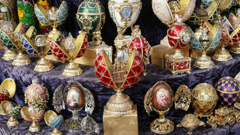 faberge eggs lined up