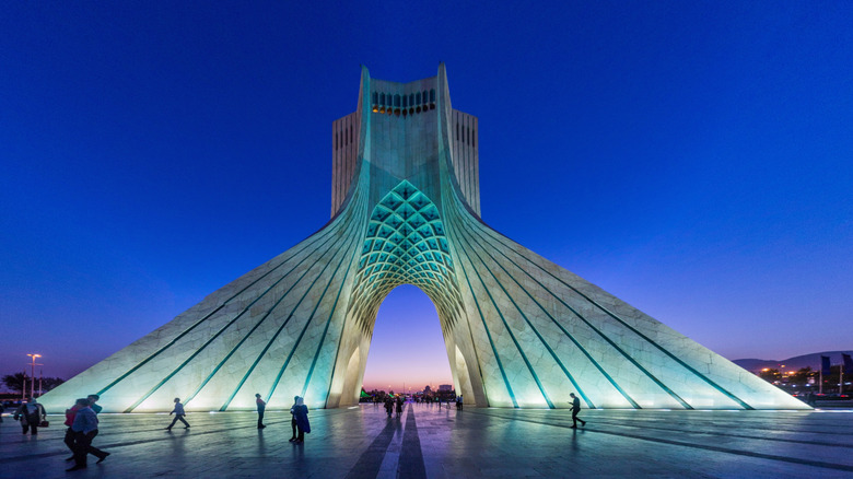 statue in Iran night