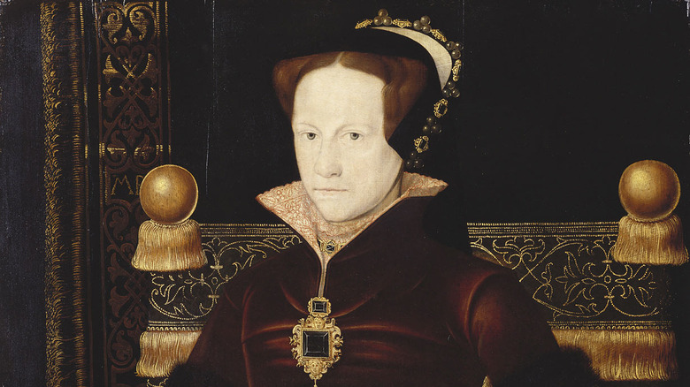 Portrait of Mary I of England in red dress