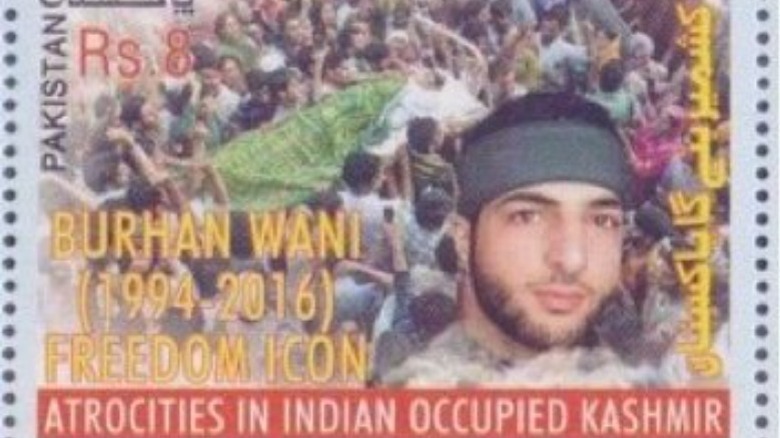 postage stamp honoring Burhan Wani 