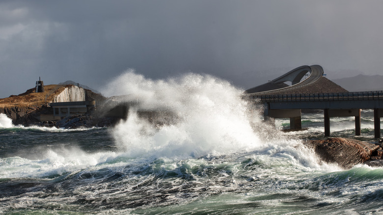 wave over atlantic ocean road