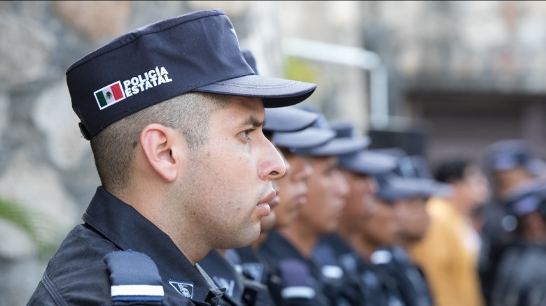 Police lined up