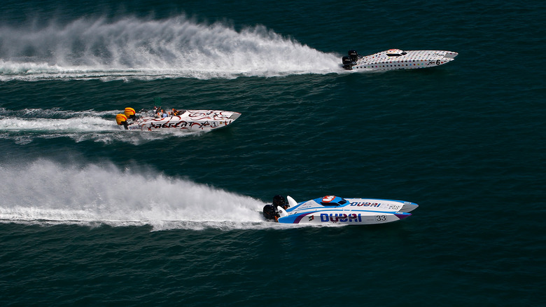 Three powerboats