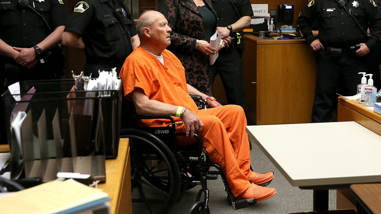 Joseph DeAngelo in wheelchair in court