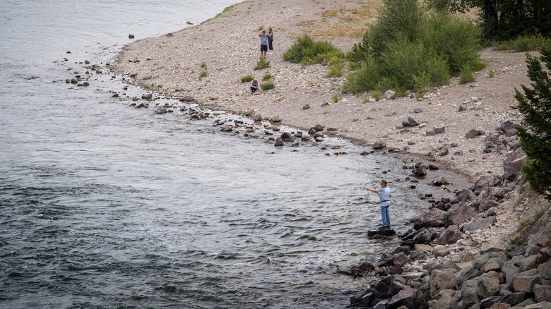 Snake River with man fishing