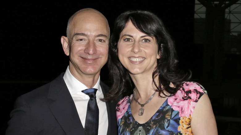 Jeff and MacKenzie Bezos posing for a photo