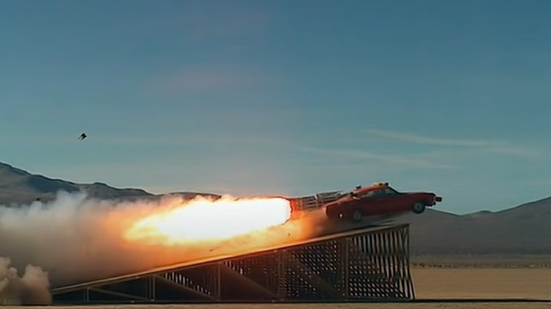 Rocket car launching