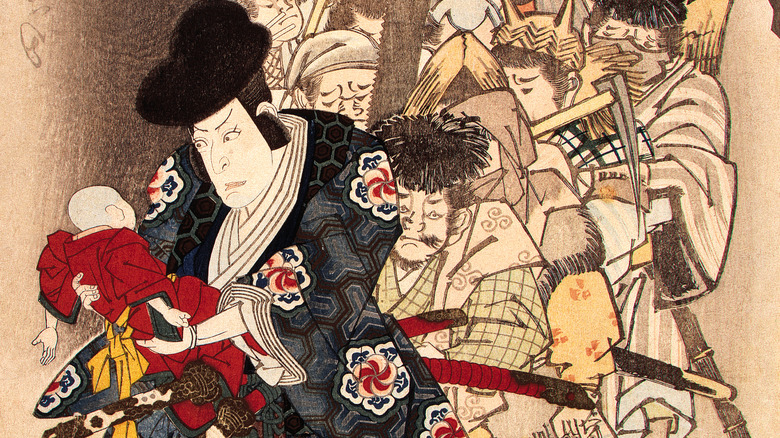 Ishikawa Goemon holds a child