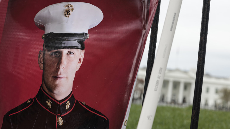 Image of Trevor Reed in front of the White House