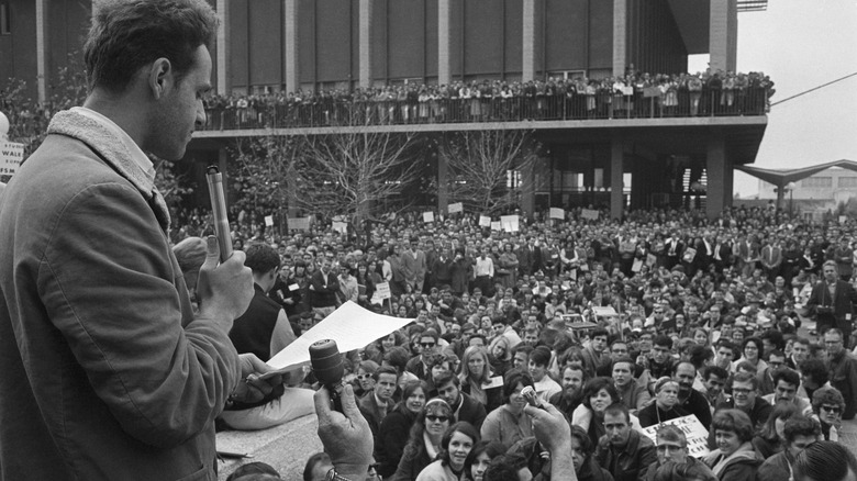 Mario Savio speaking at a rally