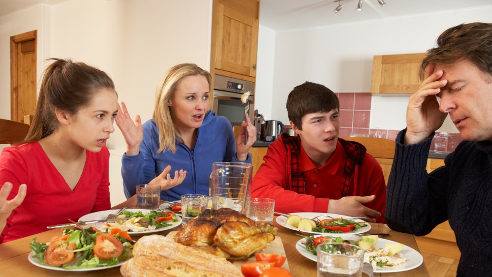 Unhappy family arguing