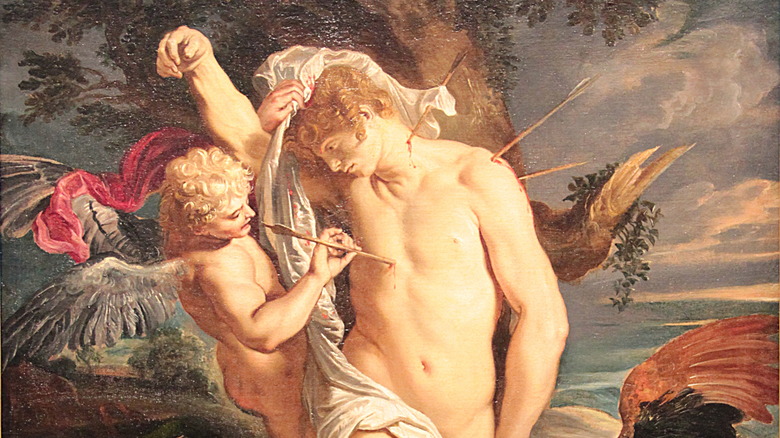 saint sebastian and the angels