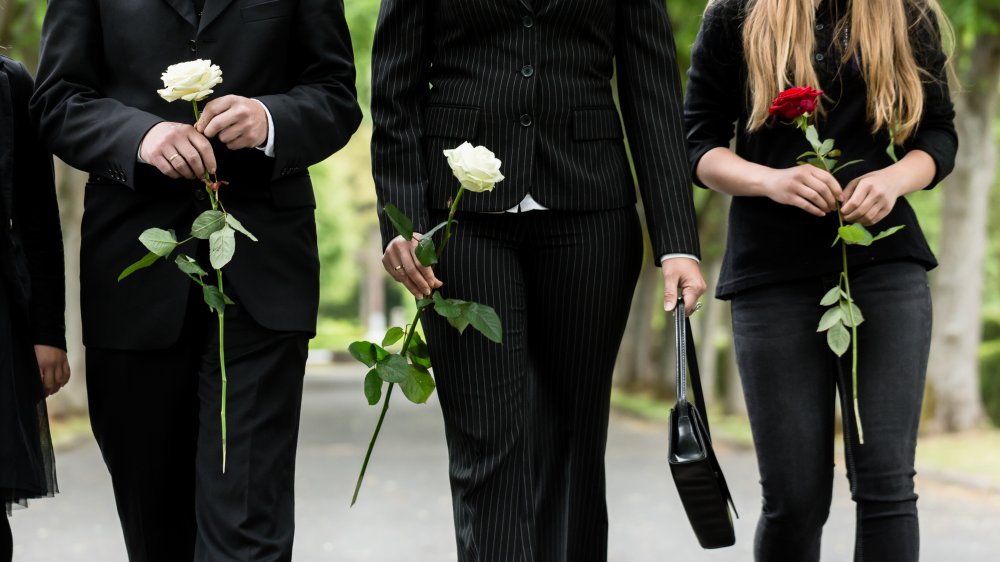 Family at funeral