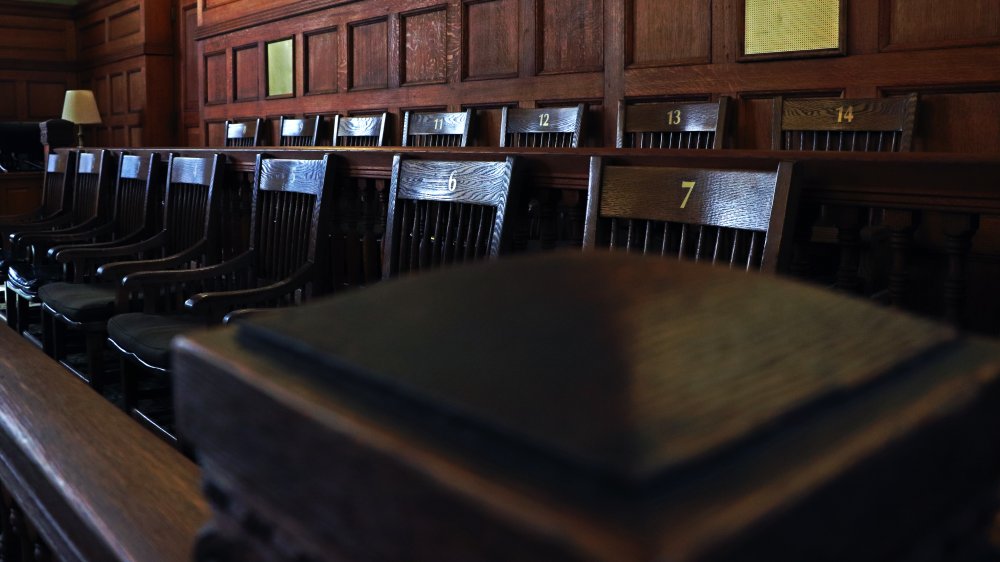 Empty jury box