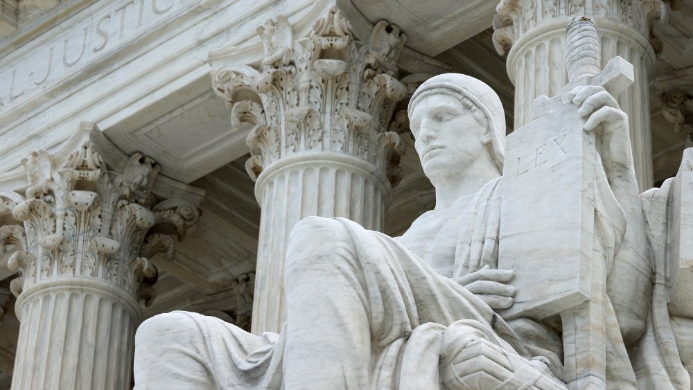 Authority of law statue outside the Supreme Court