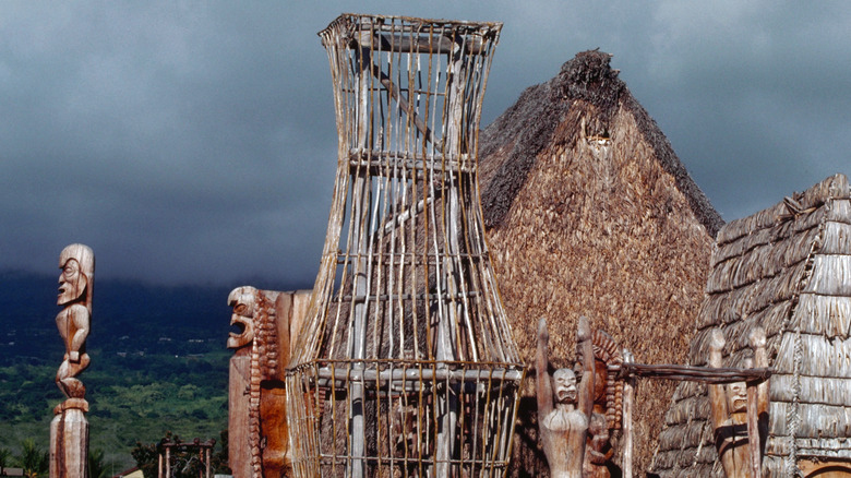 restored Ahu'ena Heiau Hawaiian temple