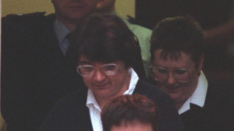 Rosemary West glasses leaving court