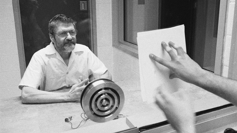 Ted Kaczynski reads a held-up doc