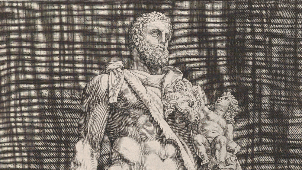 sketch of a statue of emperor commodus