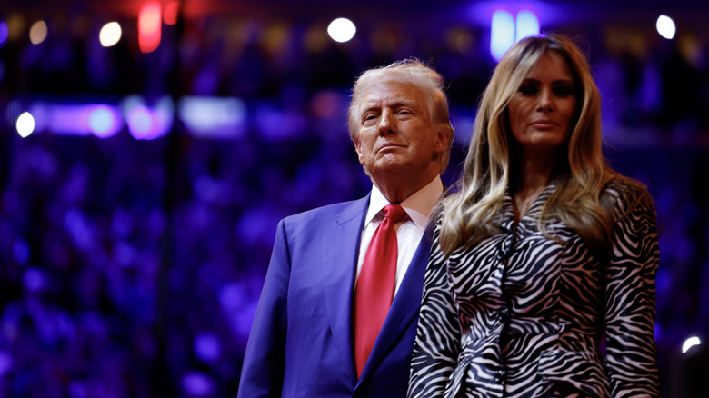 Donald and Melania Trump onstage at the RNC