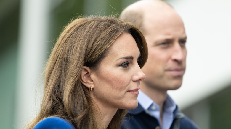 Kate Princess of Wales and Prince William outdoors