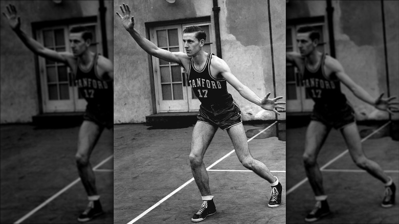 Jim Pollard playing basketball