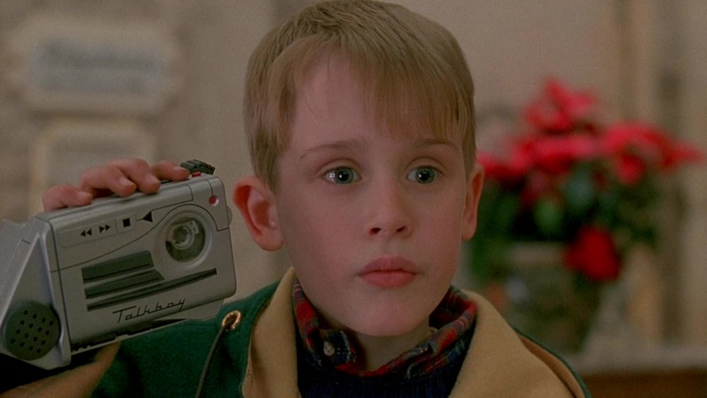Macaulay Culkin with a Talkboy, Christmas toy