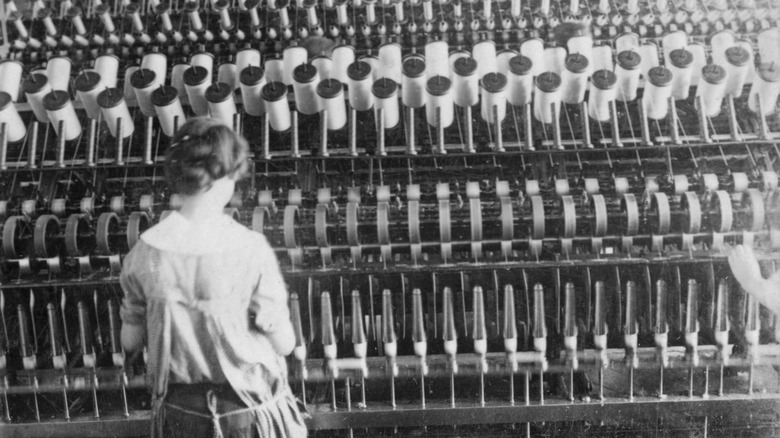 woman in spinning room