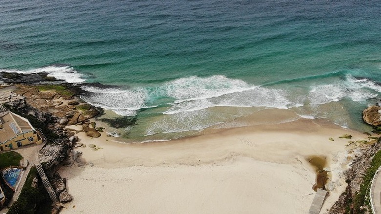 Sydney beach from sky