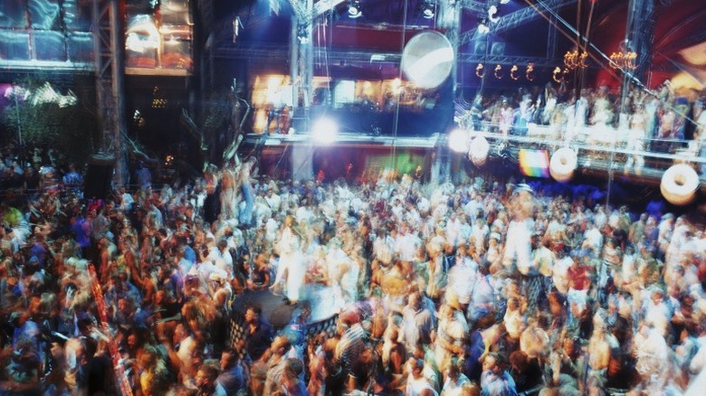 People dancing in an Ibiza club