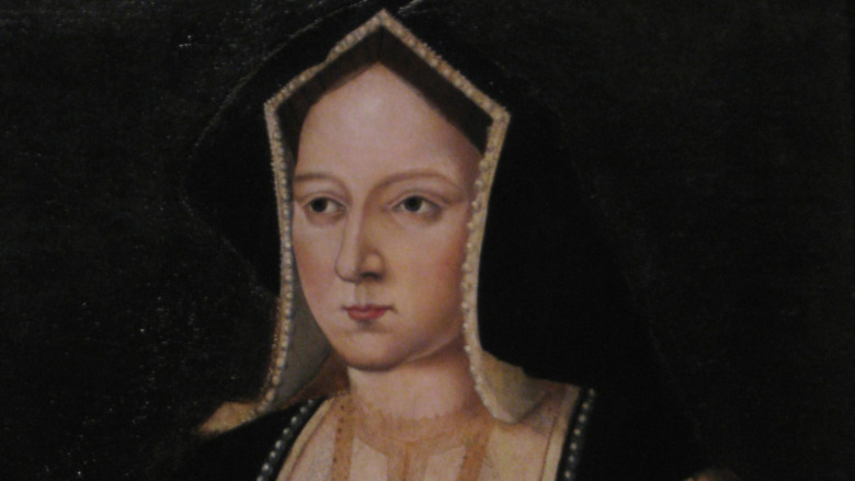 painting of Catherine of Aragon wearing headdress