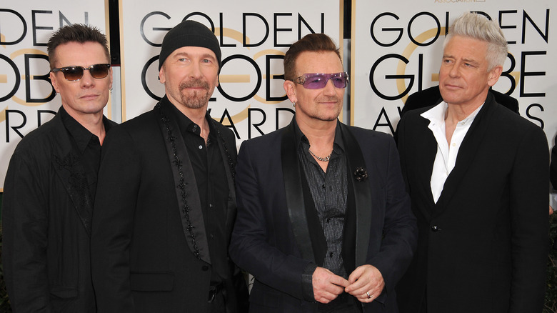 U2 in suits at the 2014 Golden Globes
