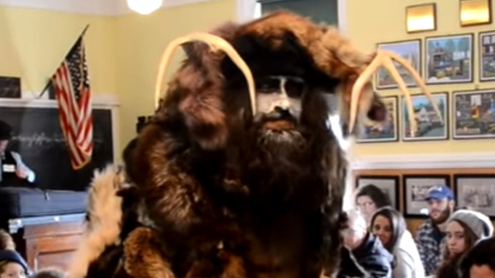 Actor portraying Belsnickel terrifying kids at a Pennsylvania school