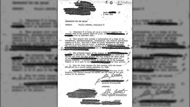 Declassified MK Ultra memo