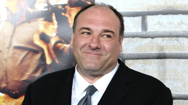 James Gandolfini smiling in suit