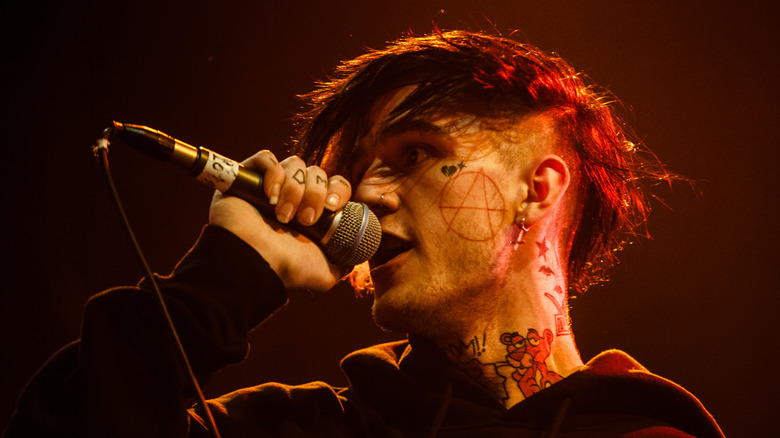 Lil Peep with microphone