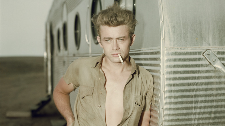 James Dean smoking a cigarette