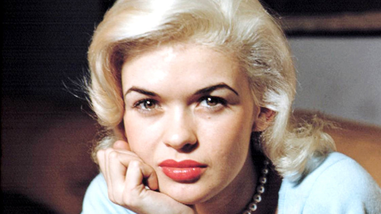 Jayne Mansfield resting chin on hand