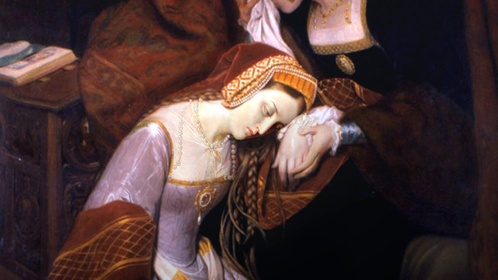 Anne Boleyn in the Tower by Edouard Cibot, 1835 (cropped)