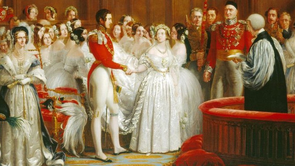 Marriage of Victoria and Albert, painted by George Hayter, 1840 (Cropped)