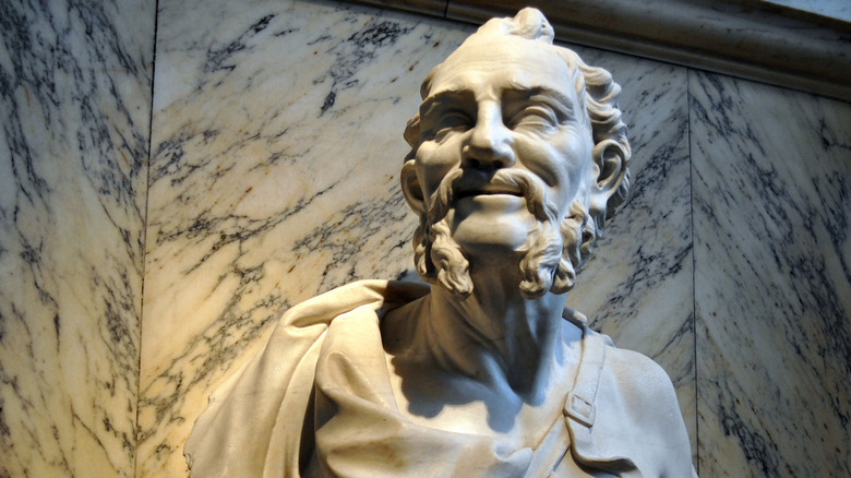 Marble bust of the philosopher Democritus.