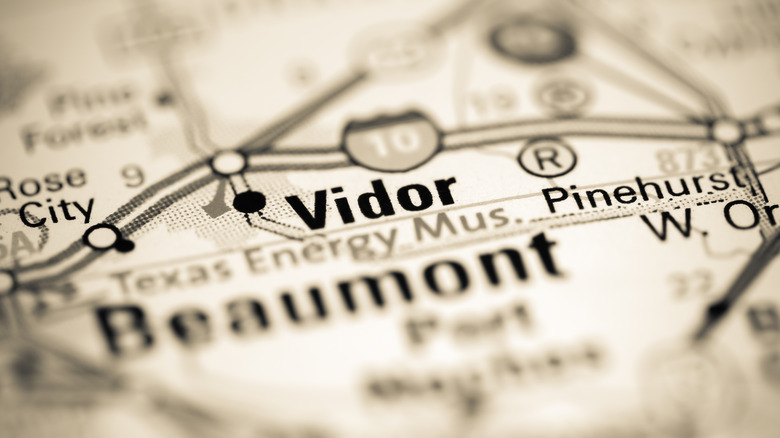 Vidor Texas on a map