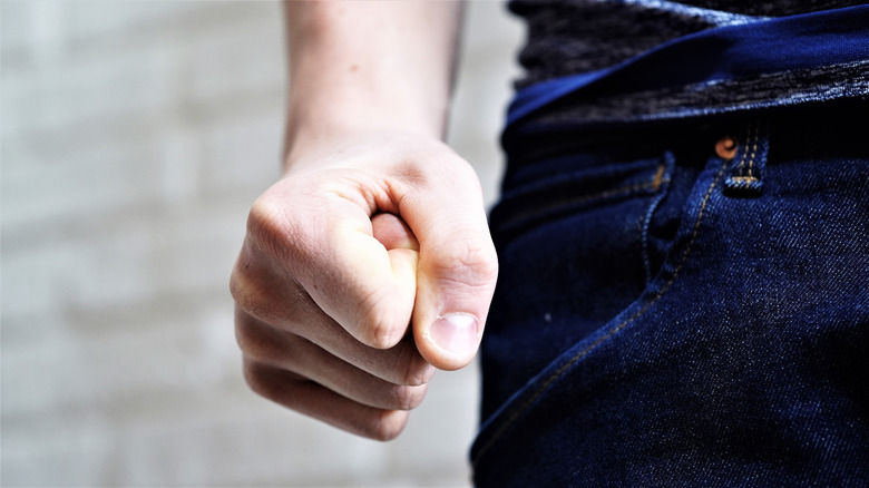 man's clenched fist