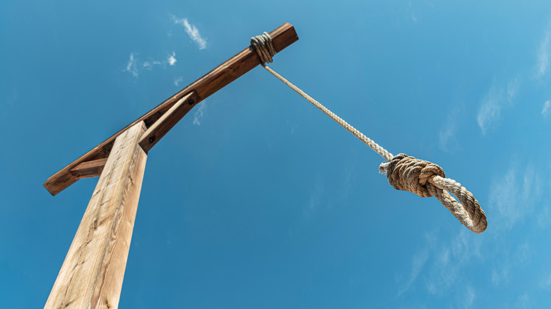 hanging gallows against blue sky