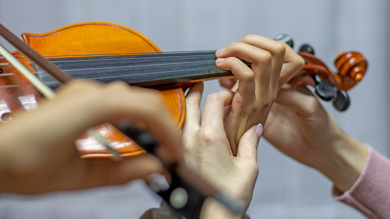 Music class with a violin