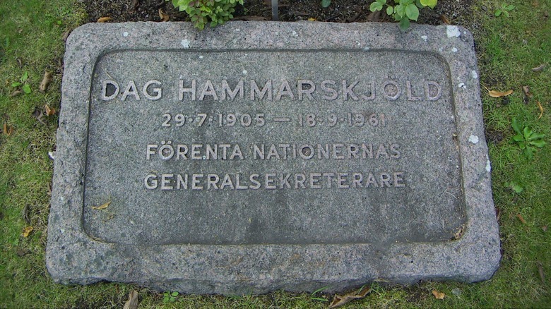 Dag Hammarskjöld gravestone from above