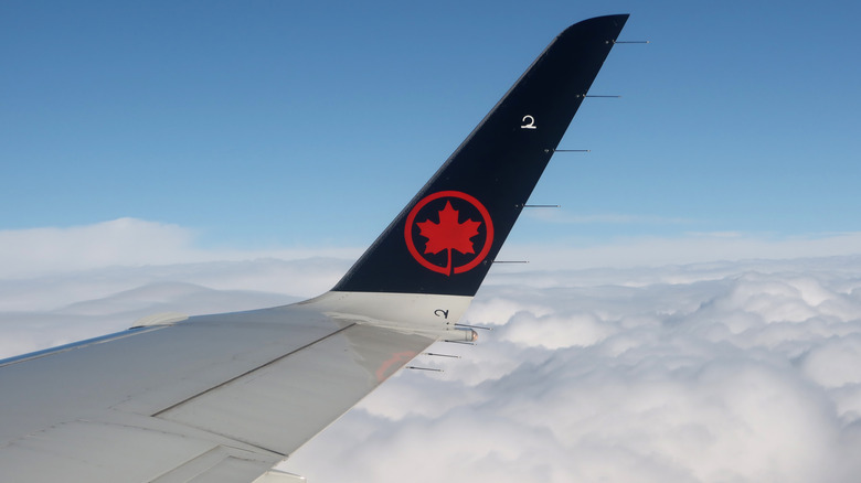 an air canada plane in flight